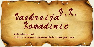 Vaskrsija Komadinić vizit kartica